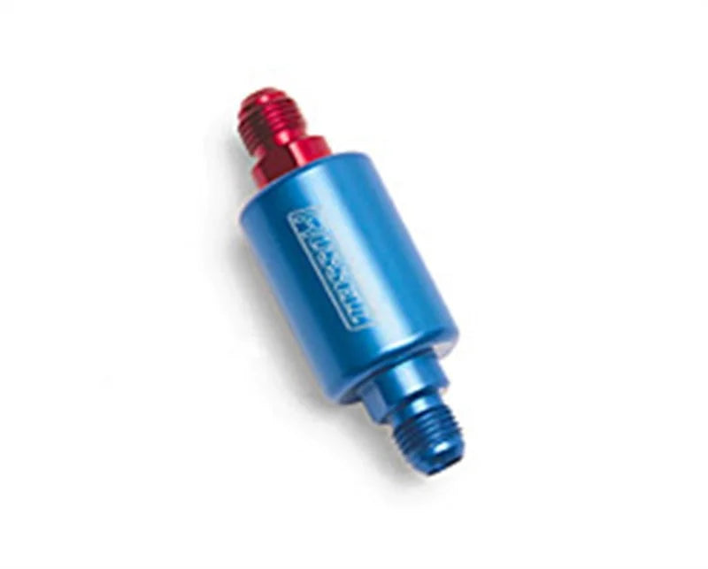 Russell Performance Red/Blue Anodized (3in Length 1-1/4in dia. -6 male inlet/outlet) - Side View