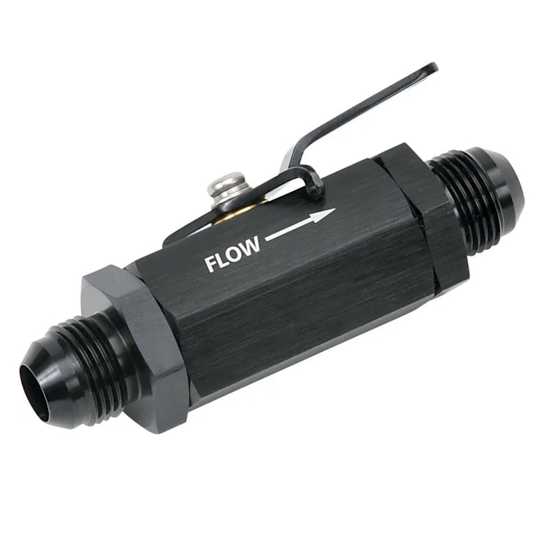 Russell Performance Shutoff Valve -10 AN Male Black Finish - Detail View