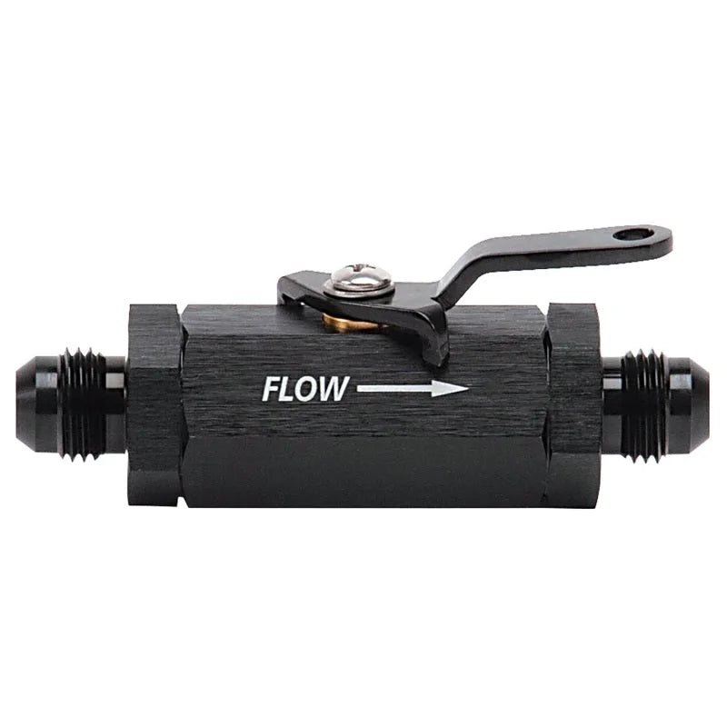 Russell Performance Shutoff Valve -6 AN Male Black Finish - Main Product View