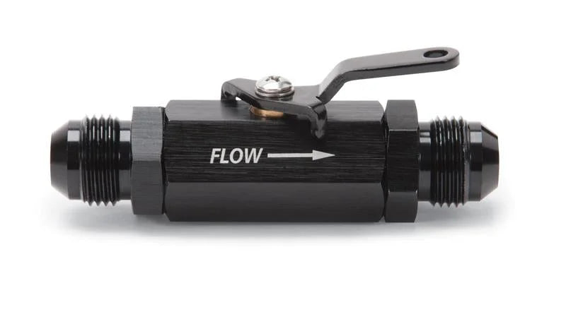Russell Performance Shutoff Valve -8 AN Male Black Finish - Side View
