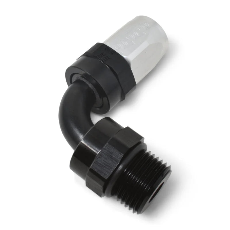 Russell Performance Swivel Hose End Assy #10 AN Male SAE Port to #8 Hose 90 Deg Clr/Blk Anodized - Additional View 8