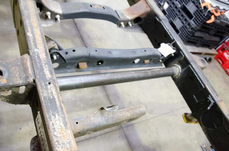 RustBuster Center Frame Crossmember fits 2011-2018 Chevrolet Silverado 2500 Hd / 3500 Hd - Back View