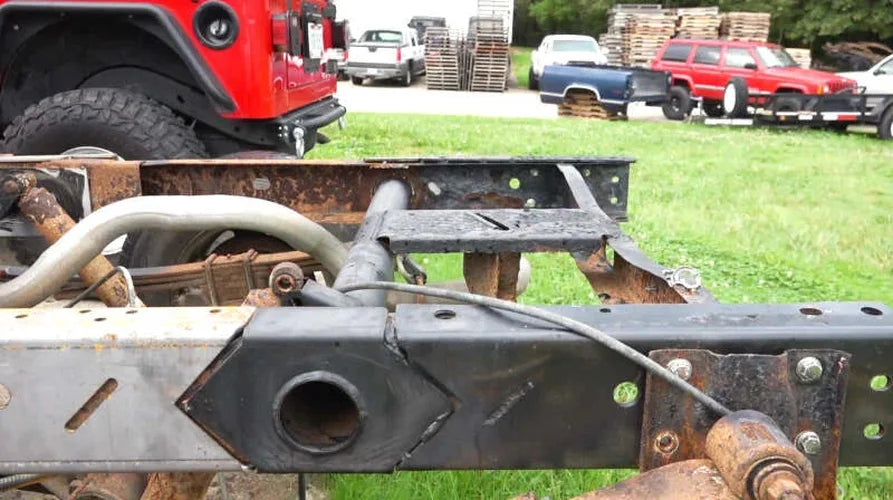 RustBuster Rear Shock Crossmember fits Gm Pick Up Trucks - Installation View