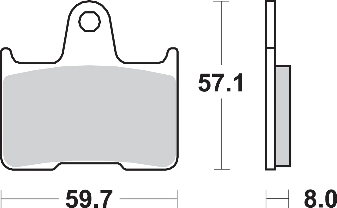 SBS Brake Pads - 715LS - Side View