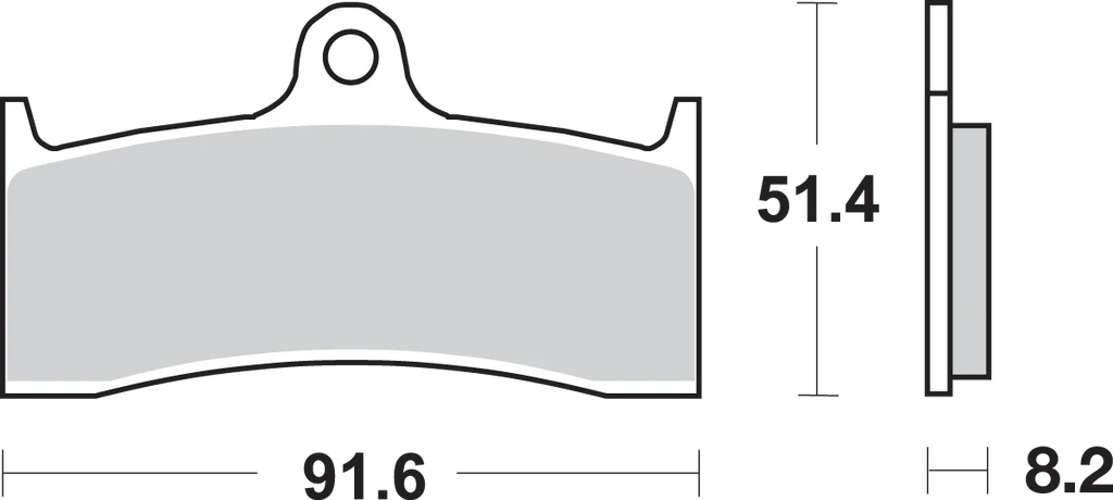 SBS Carbon Tech Brake Pads - Buell - Side View