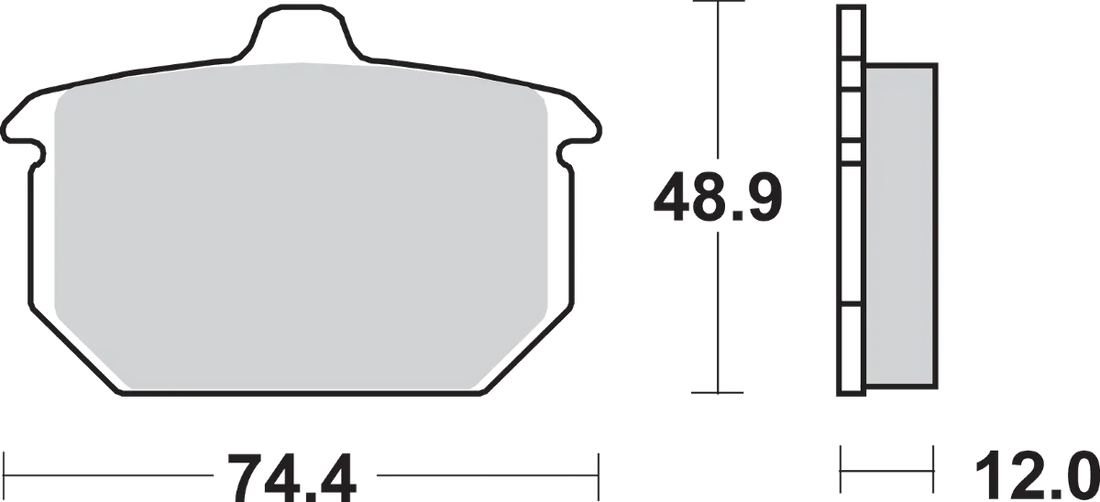SBS Ceramic Brake Pads - Side View