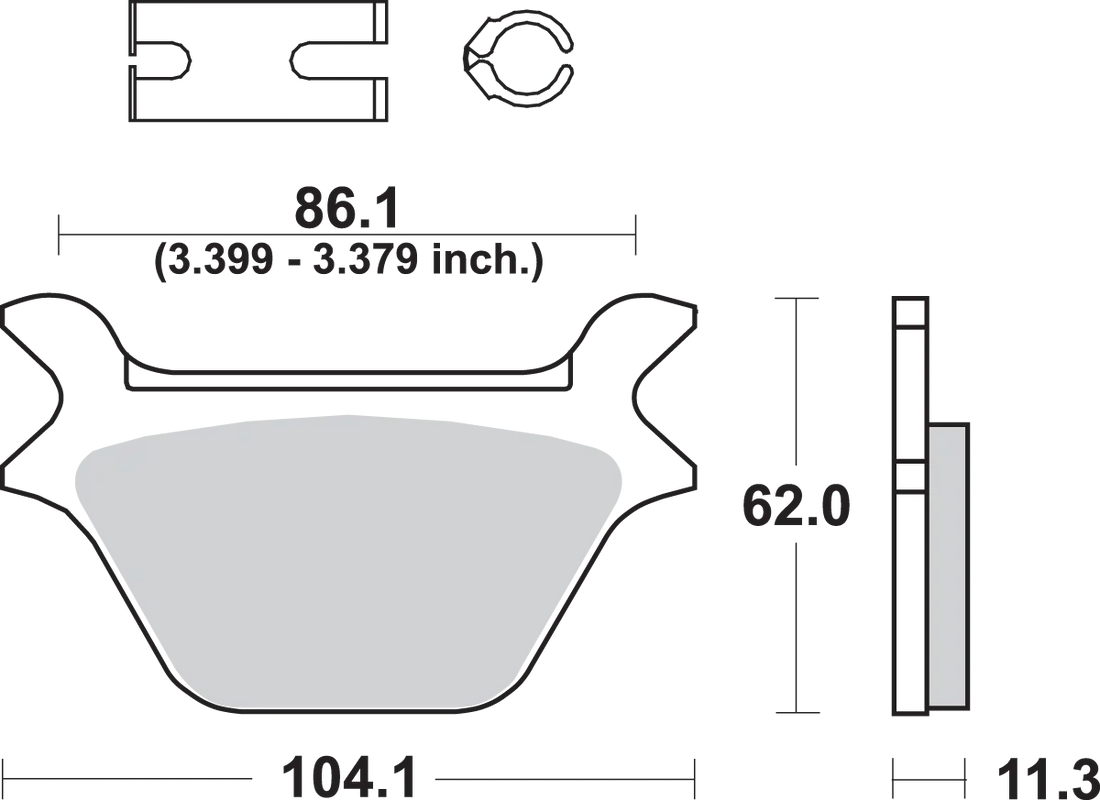 SBS Ceramic Brake Pads - Side View