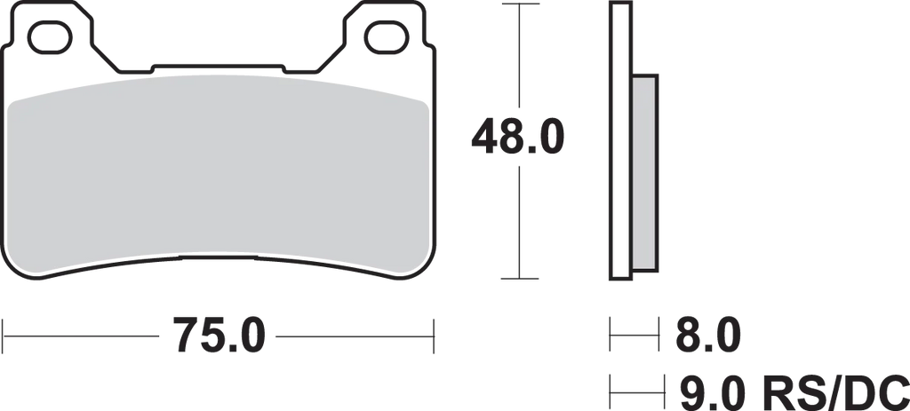 SBS Dual Carbon Brake Pads - CBR - Side View