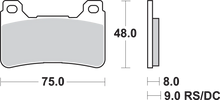 Load image into Gallery viewer, SBS Dual Carbon Brake Pads - CBR - Side View
