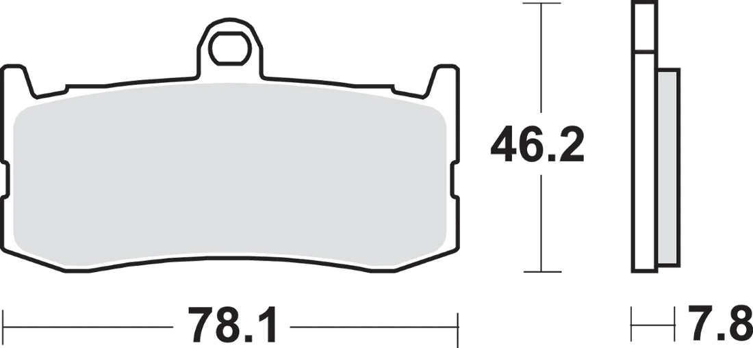 SBS Dual Carbon Brake Pads - Daytona 675 - Side View
