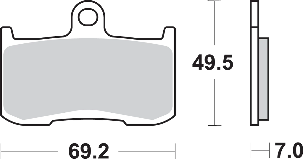 SBS Dual Carbon Brake Pads - NSR250R - Side View