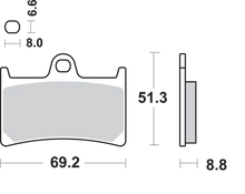 Load image into Gallery viewer, SBS Dual Carbon Brake Pads - Yamaha - Side View