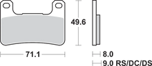 Load image into Gallery viewer, SBS Dual Carbon Brake Pads - Z 1000/900 - Side View