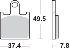 Load image into Gallery viewer, SBS Dual Carbon Brake Pads - ZX-14R - Side View