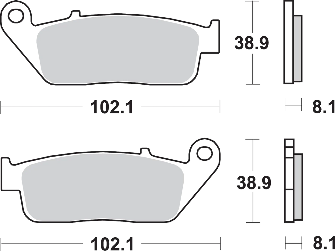 SBS HF Brake Pads - Back View