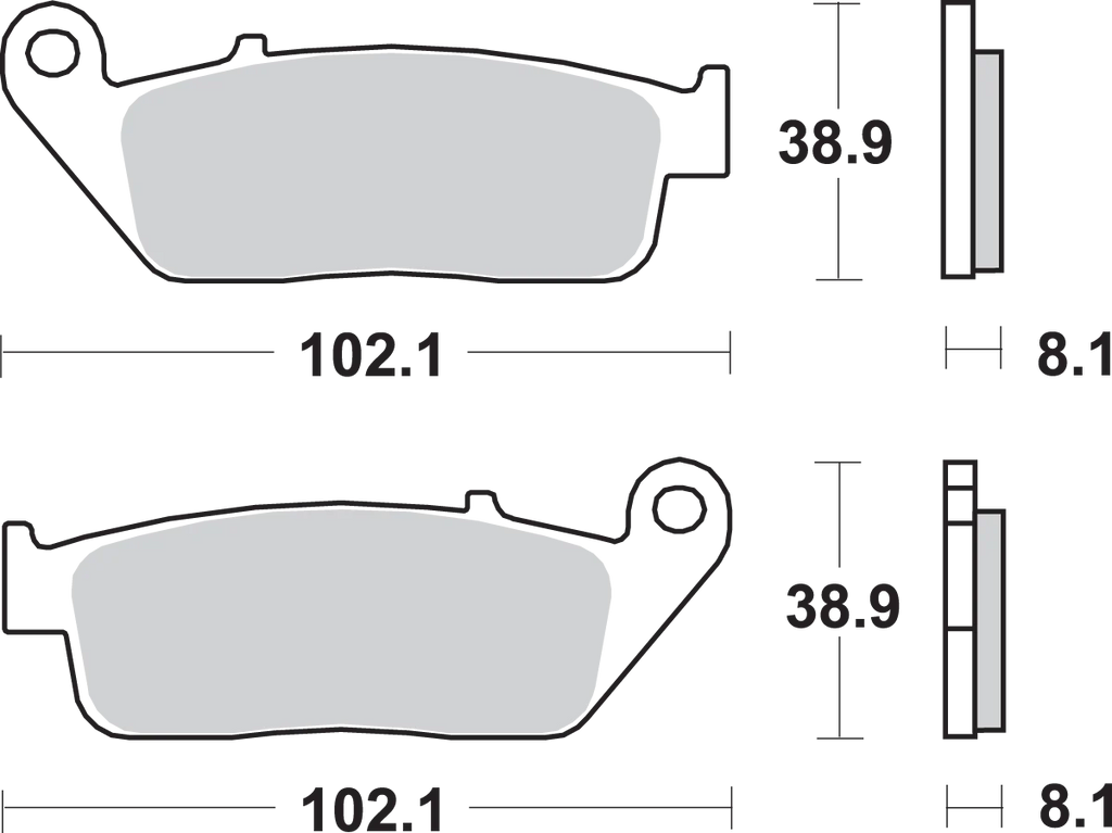 SBS HF Brake Pads - Back View