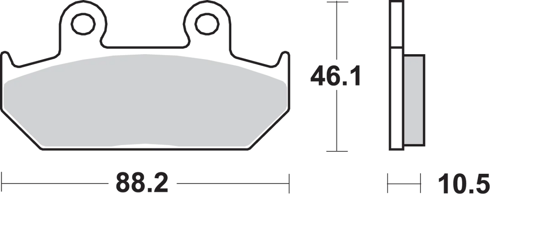 SBS HF Brake Pads - CB125TT - Side View