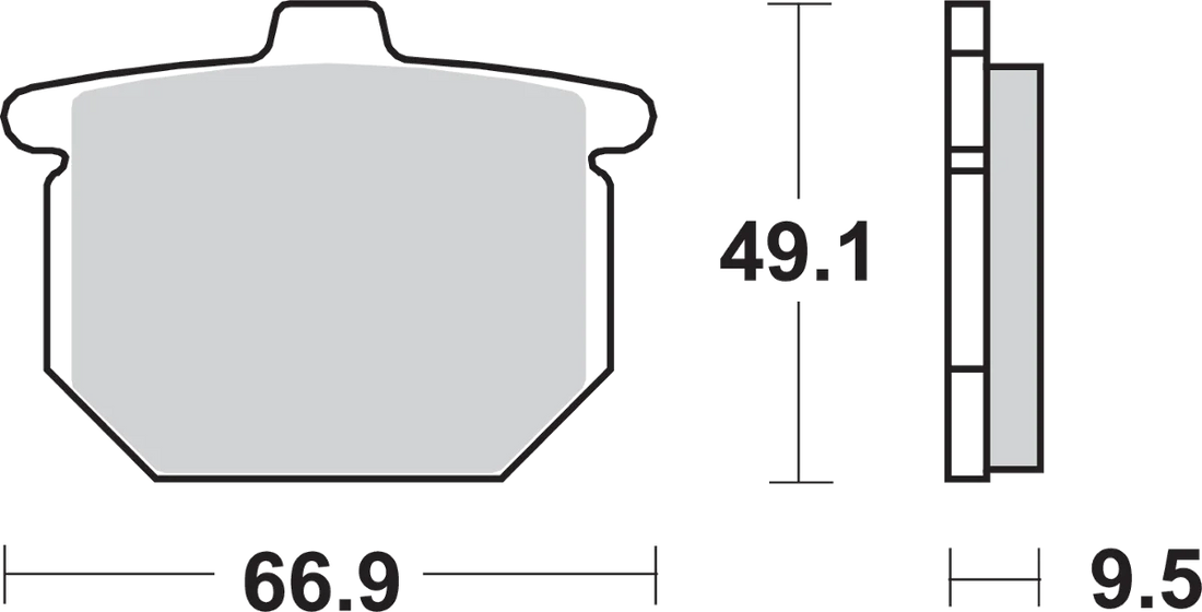 SBS HF Brake Pads - CX 500 - Side View