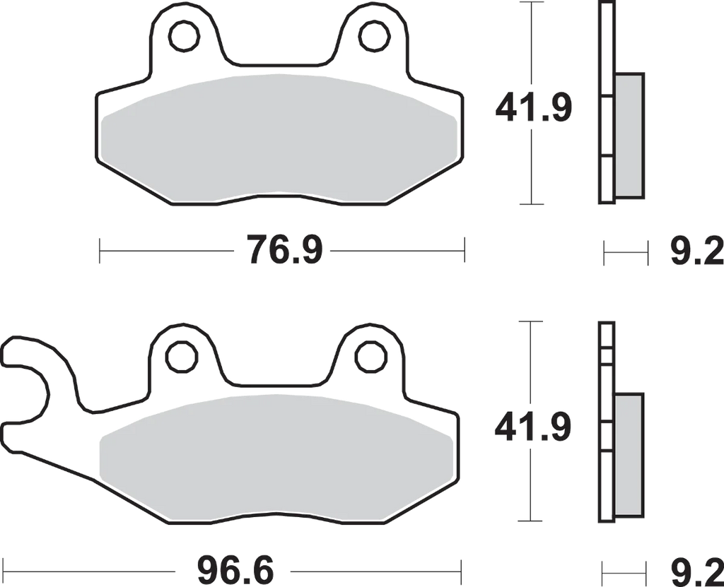 SBS HF Brake Pads - Honda - Side View