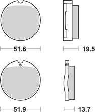 Load image into Gallery viewer, SBS HF Brake Pads - Honda CB - Side View