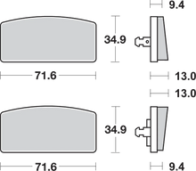 Load image into Gallery viewer, SBS HF Brake Pads - R60/7 - Side View