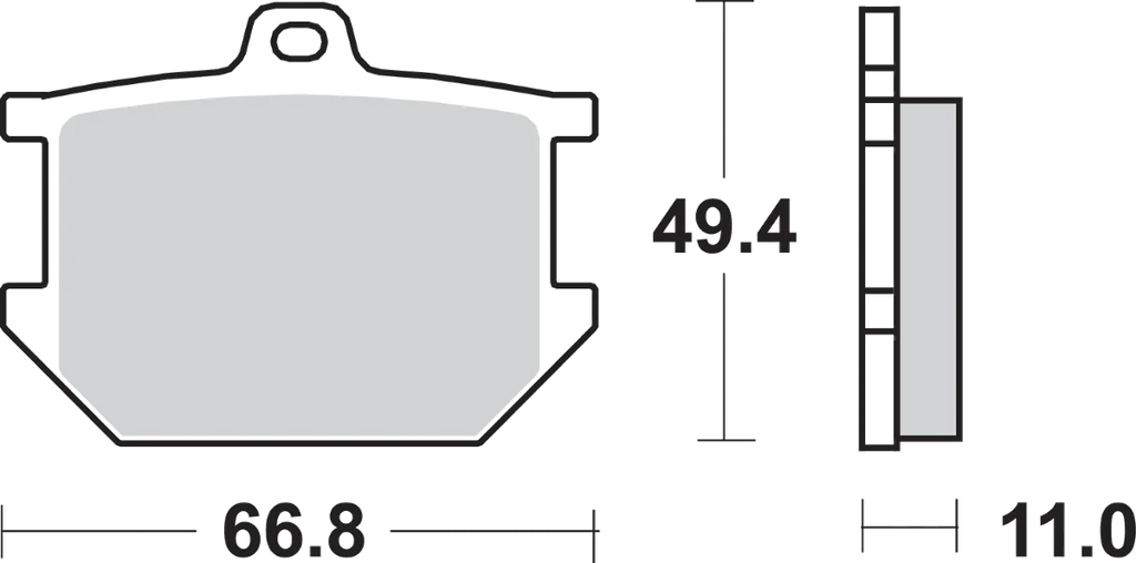 SBS HF Brake Pads - XS 360 - Side View