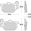 Load image into Gallery viewer, SBS HF Brake Pads - XS 400 - Side View