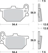 Load image into Gallery viewer, SBS HF Brake Pads - XS 400 - Side View