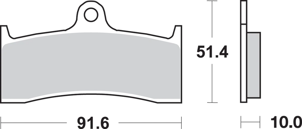 SBS HF Brake Pads - YZF 750 - Side View