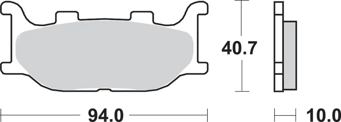 SBS HS Brake Pads - Yamaha - 691HS - Side View
