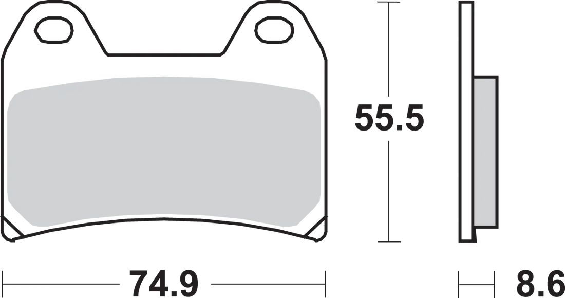 SBS HS Brake Pads - 706HS - Side View
