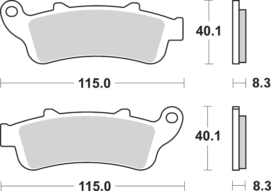 SBS HS Brake Pads - 735HS - Side View