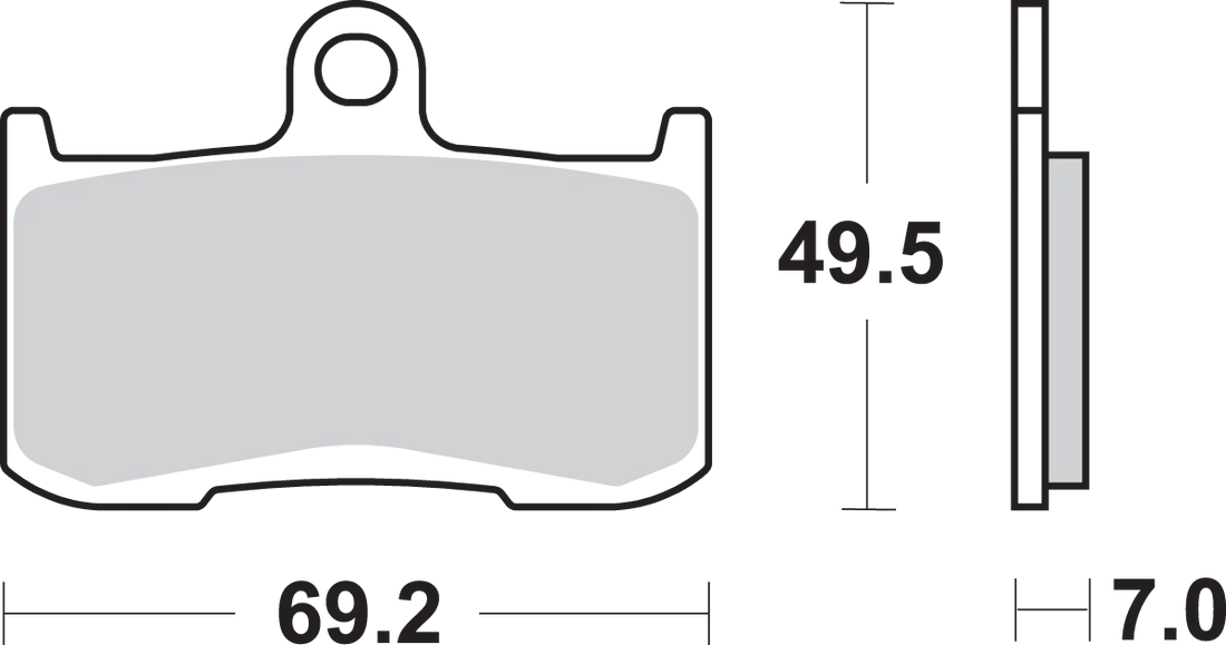 SBS HS Brake Pads - 782HS - Side View