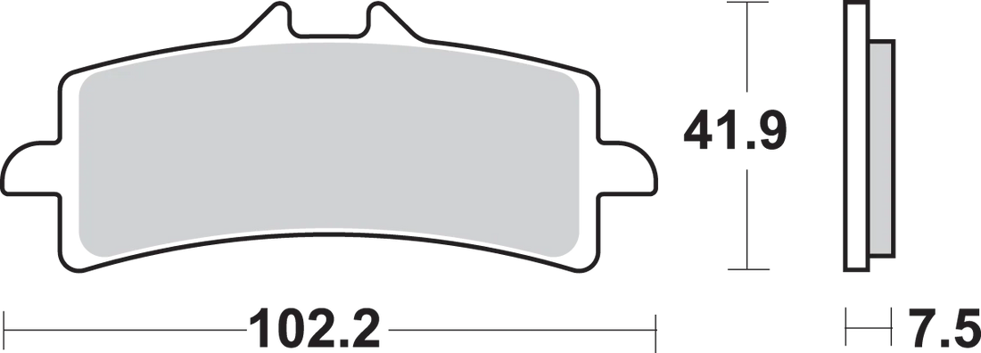 SBS HS Brake Pads - 841HS - Side View