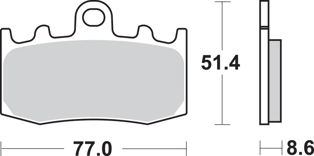 SBS HS Brake Pads - BMW - 796HS - Side View