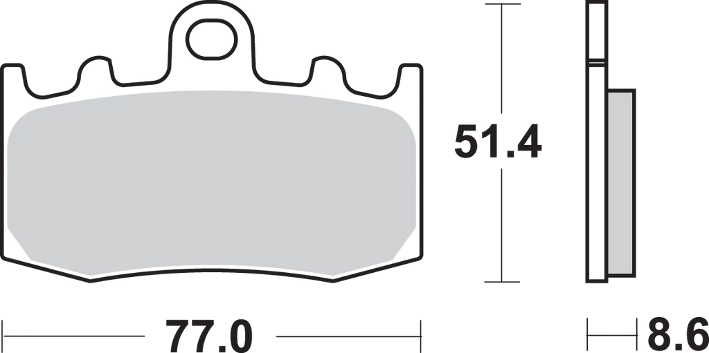 SBS HS Brake Pads - BMW - 796HS - Side View