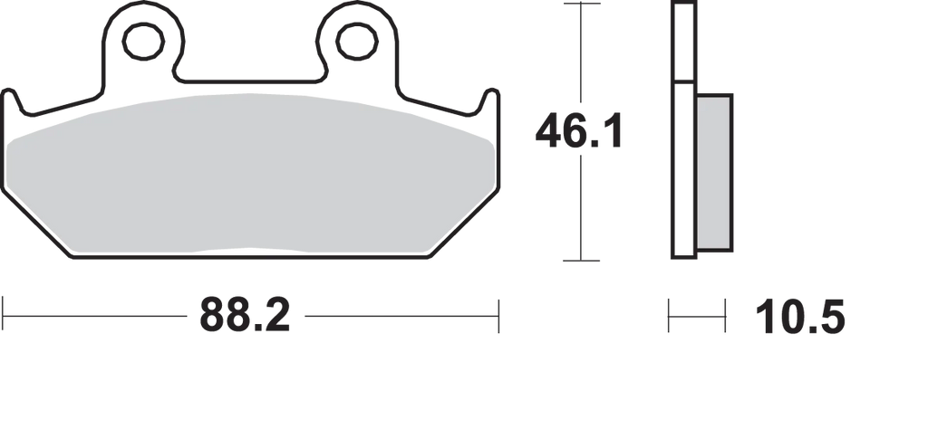 SBS HS Brake Pads - Honda - 647HS - Side View