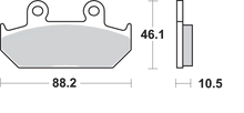 Load image into Gallery viewer, SBS HS Brake Pads - Honda - 647HS - Side View
