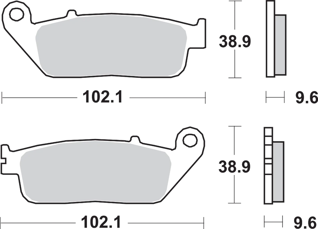 SBS HS Brake Pads - Honda - 700HS - Side View