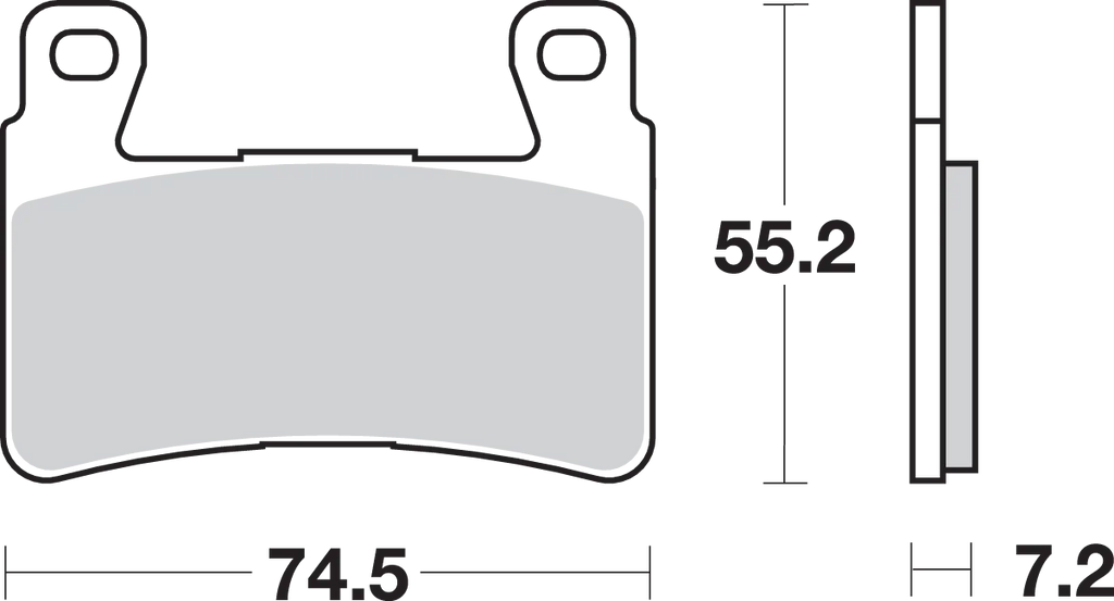 SBS HS Brake Pads - Honda - 734HS - Side View
