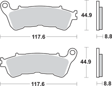 Load image into Gallery viewer, SBS HS Brake Pads - Honda - 828HS - Side View