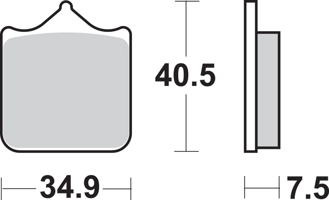 SBS HS Brake Pads - KTM/Husqvarna - 762HS - Side View