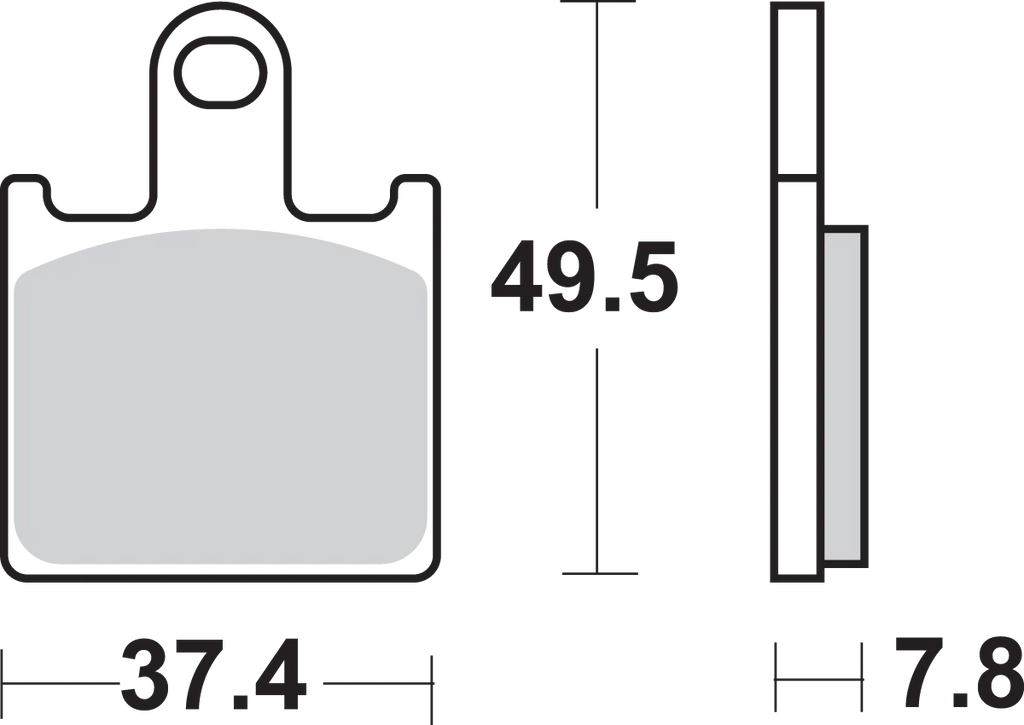 SBS HS Brake Pads - Kawasaki - 838HS - Side View