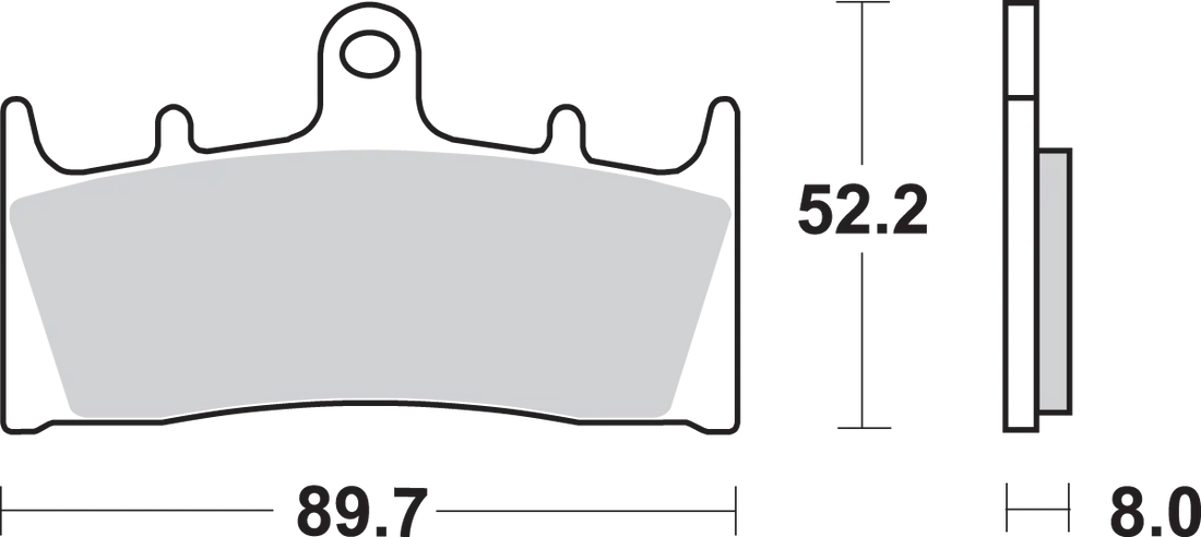 SBS HS Brake Pads - Kawasaki/Suzuki - 686HS - Side View