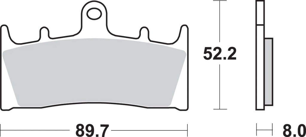 SBS HS Brake Pads - Kawasaki/Suzuki - 686HS - Side View