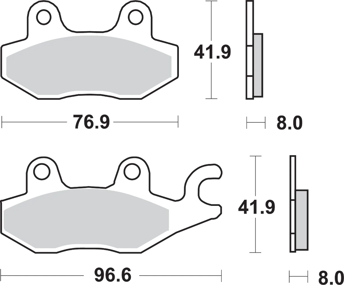 SBS HS Brake Pads - Ninja - 638HS - Side View