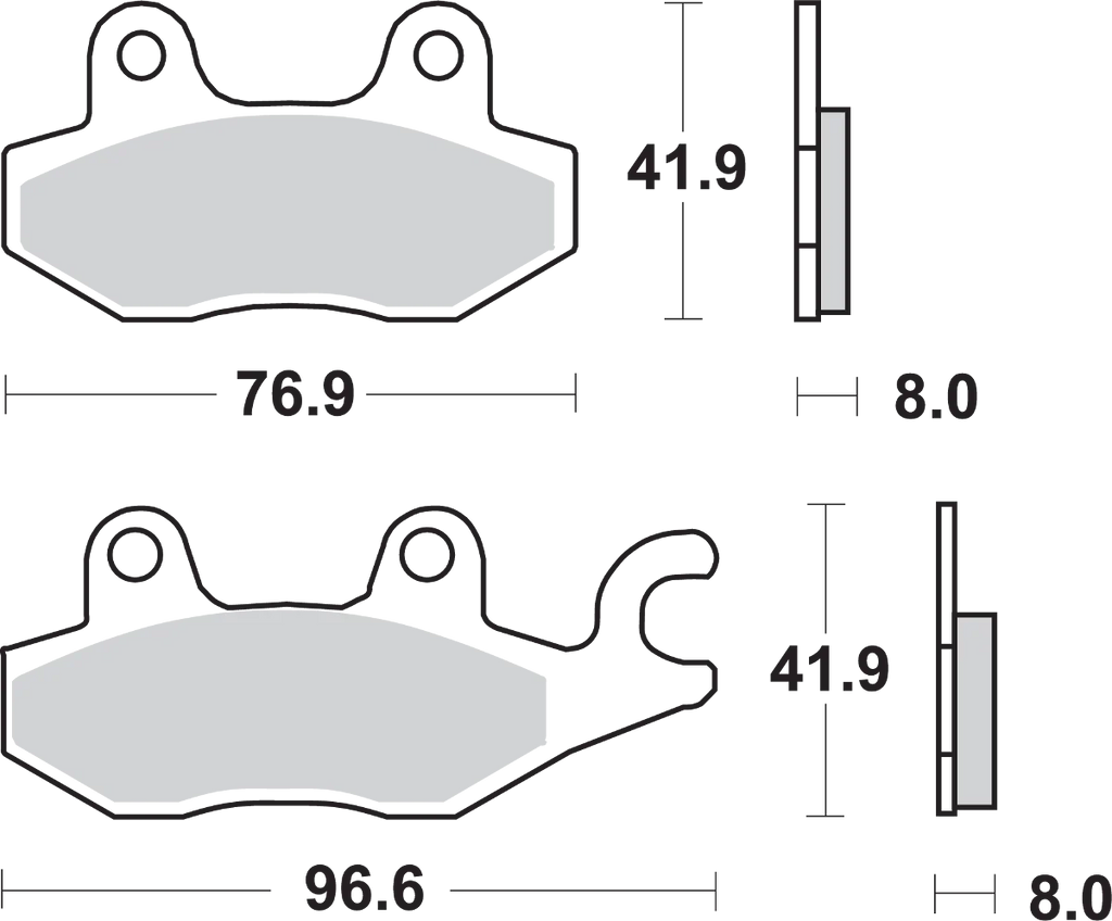 SBS HS Brake Pads - Ninja - 638HS - Side View