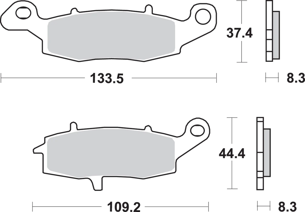 SBS HS Brake Pads - V-Strom - 704HS - Side View