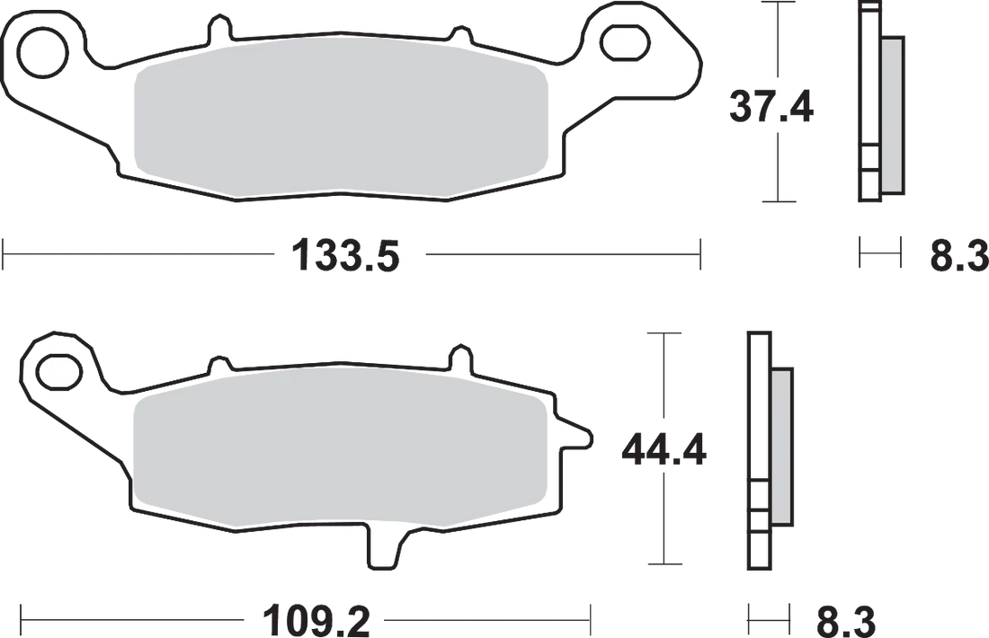 SBS HS Brake Pads - V-Strom - 705HS - Side View