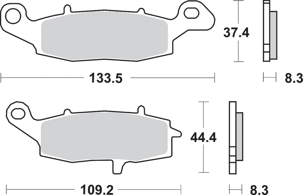 SBS HS Brake Pads - V-Strom - 705HS - Side View